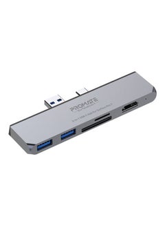 6-In-1 USB-C Hub for Microsoft Surface Pro 7 Grey