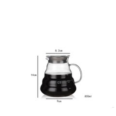 East Lady Glass Coffee Carafe With Lid  Clear/Silver-800ML Clear 800ml  - Image 3