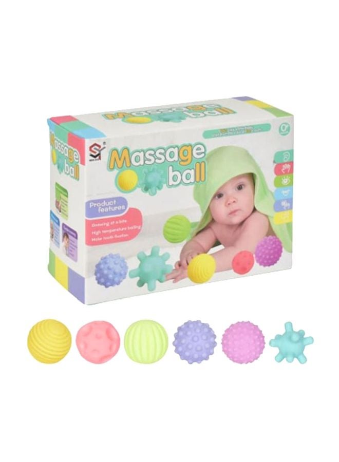 6-Piece Soft Plastic Massage Ball Set 12.5x17.5x7cm
