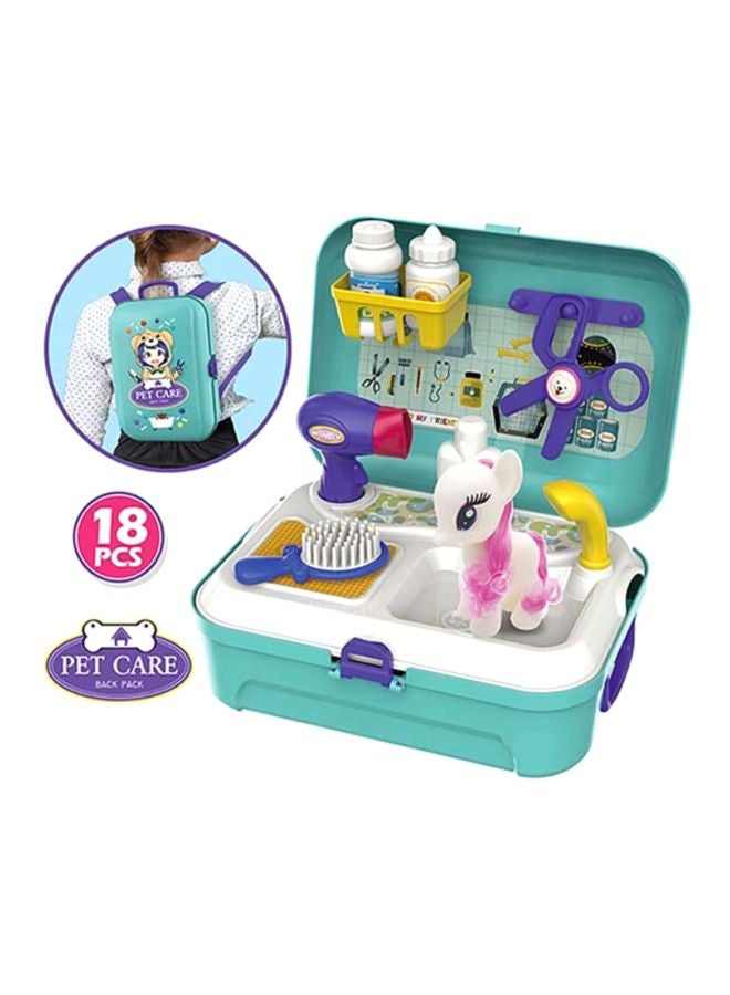 CYTHERIA 18-Piece Pet Care Pretend Playset With Backpack 25x20x25cm - Image 2
