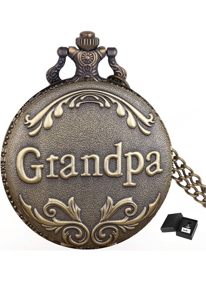 ياش ساعة جيب كوارتز محفورة عليها Grandpa. - Image 1