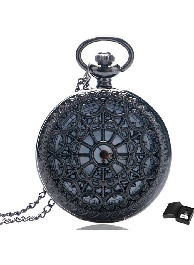 YASH - Spider Web Black Quartz Pocket Watch - Image 1