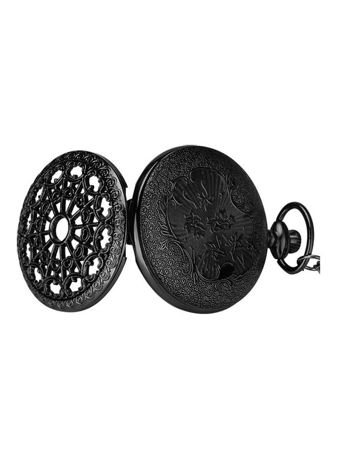 YASH - Spider Web Black Quartz Pocket Watch - Image 1