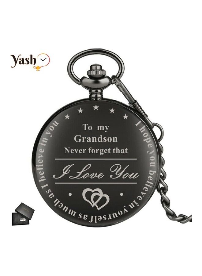 YASH - unisex I Love You Grandson Quartz Pocket Watch - Image 1