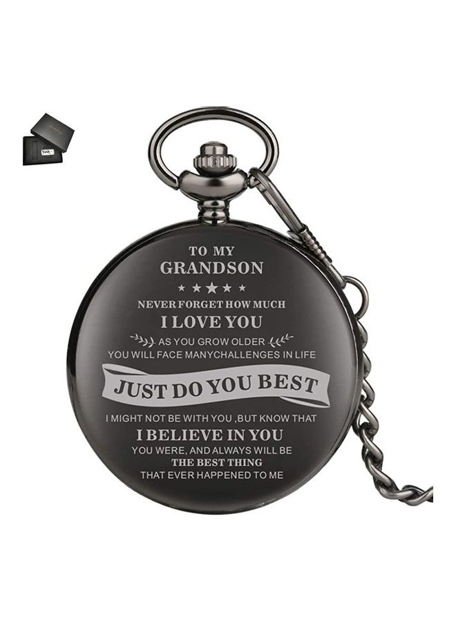 ياش ساعة جيب كوارتز مطبوعة بعبارة Just Do Your Best  - Image 1