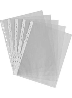 Libra 100 Sheets Of A4 Size Heavy Duty Strong Spine Transparent Clear Protector White  - Image 2