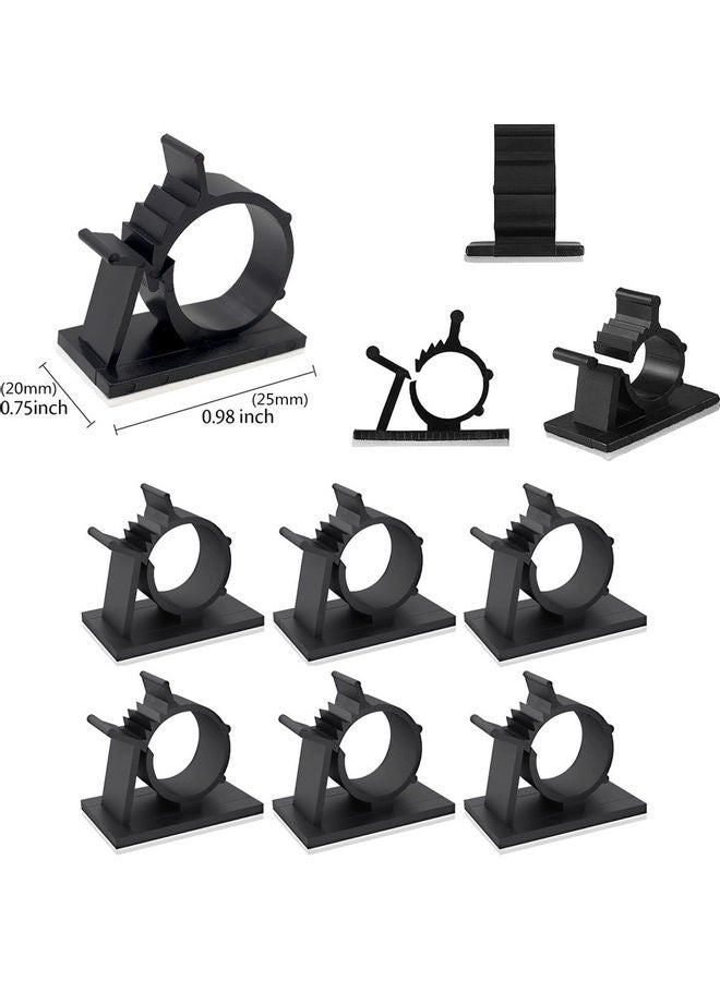 Genetic - 50 Piece Cable Management Adhesive  Clips Black - Image 1