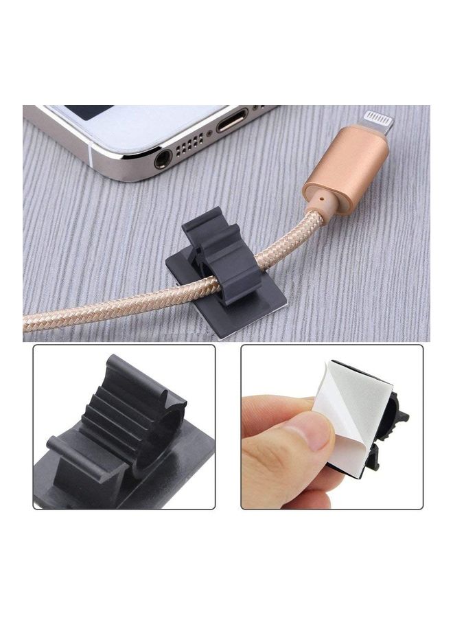 Genetic - 50 Piece Cable Management Adhesive  Clips Black - Image 1