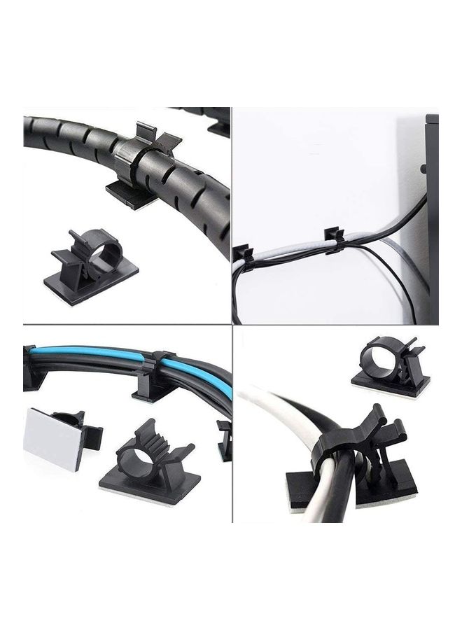 Genetic - 50 Piece Cable Management Adhesive  Clips Black - Image 1
