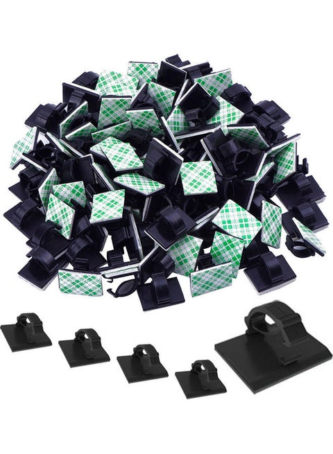 50 Piece Adhesive Wire Clips Management Holder Clamps Black