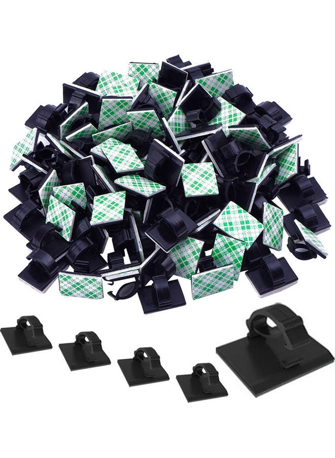 Genetic 50 Piece Adhesive Wire Clips Management Holder Clamps Black - Image 1