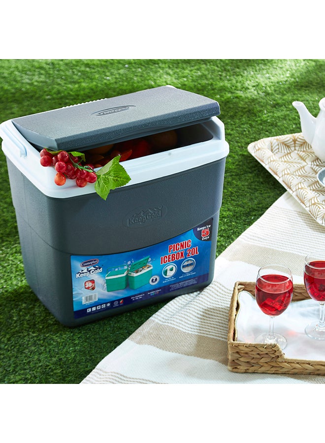 هوم بوكس صندوق نزهات من البلاستيك للحفاظ على البرودة رمادي / أبيض - Image 3