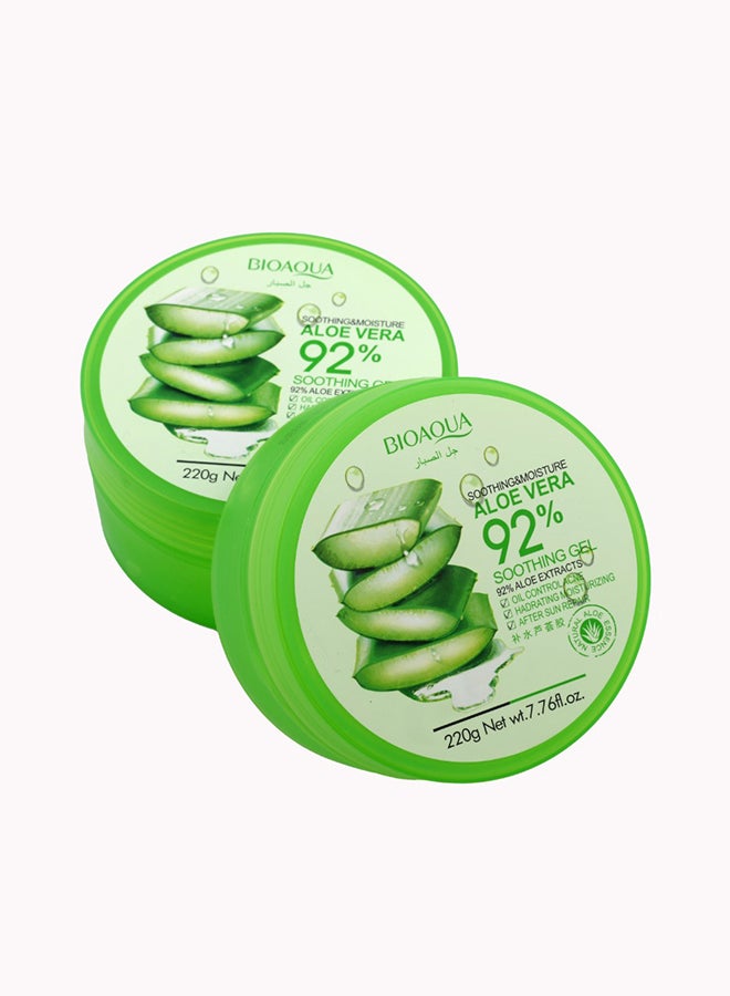 بيو أكوا عبوتان من جل الألوفيرا المهدئ والمرطب 220 x 2جرام
