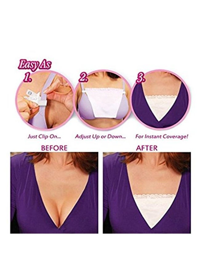 Glamroot 3-Piece Clip-On Mock Lace Camisole Camisecret Black/White/Beige  - Image 3