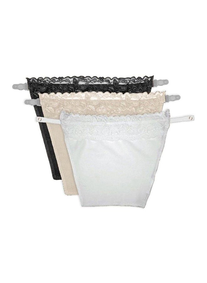 Glamroot 3-Piece Clip-On Mock Lace Camisole Camisecret Black/White/Beige  - Image 1