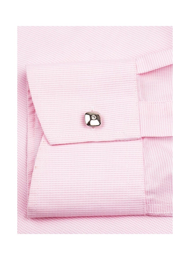 Solid Regular Fit Shirt Pink  - Image 4