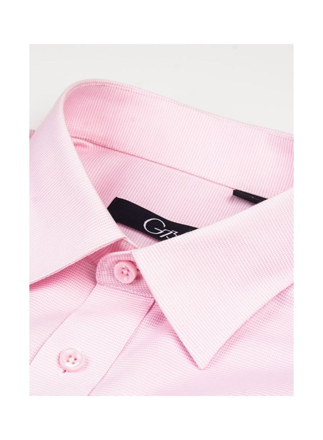 Solid Regular Fit Shirt Pink  - Image 3