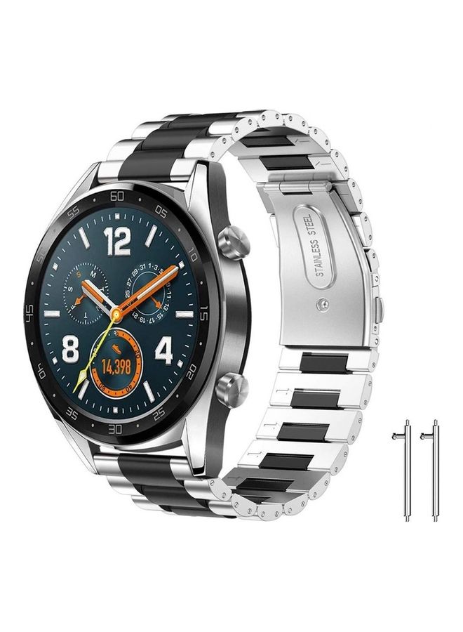 Metal Stainless Steel Strap Band for Huawei Smart Watch GT2 and GT  / Honor Magic 2 -  / 22mm Black-Silver  - Image 2