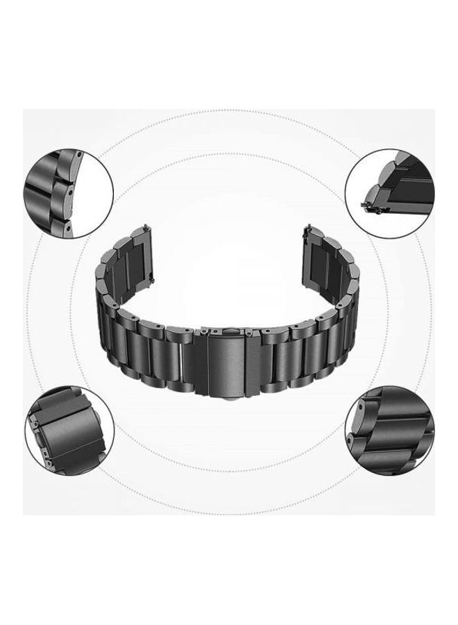 Elite Ceramic Strap Band for Samsung Galaxy Watch 46mm / Huawei GT2  / Gear S3 Frontier and Classic /  Honor Magic 2 / Fossil - 22mm - Black - Image 3