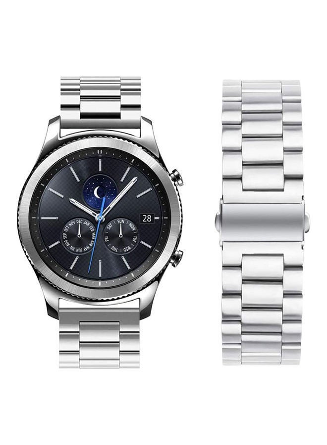 Metal Stainless Steel Strap Band for Samsung Galaxy Watch 46mm / Huawei GT2  / Gear S3 Frontier and Classic /  Honor Magic 2 / Fossil - 22mm - 22mm Silver  - Image 1