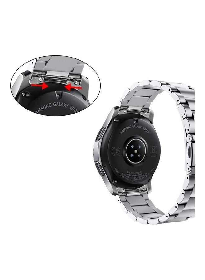 Metal Stainless Steel Strap Band for Samsung Galaxy Watch 46mm / Huawei GT2  / Gear S3 Frontier and Classic /  Honor Magic 2 / Fossil - 22mm - 22mm Silver  - Image 2