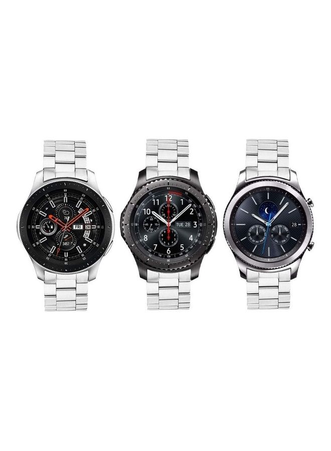 Metal Stainless Steel Strap Band for Samsung Galaxy Watch 46mm / Huawei GT2  / Gear S3 Frontier and Classic /  Honor Magic 2 / Fossil - 22mm - 22mm Silver  - Image 3