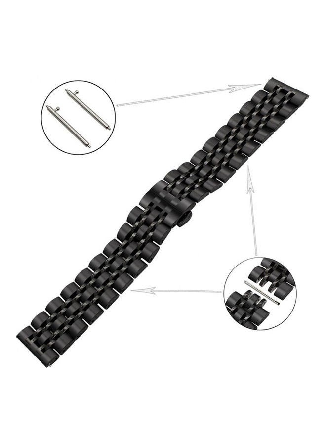 Generic Metal Stainless Steel Strap Band for Samsung Galaxy Watch 46mm / Huawei GT2  / Gear S3 Frontier and Classic /  Honor Magic 2 / Fossil - 22mm - 22mm Black  - Image 1