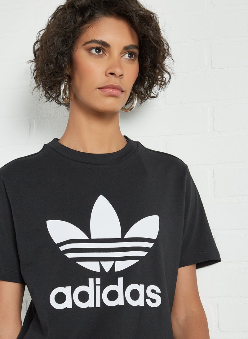 adidas Originals Logo Detail Crew Neck T-Shirt Black/White  - Image 3