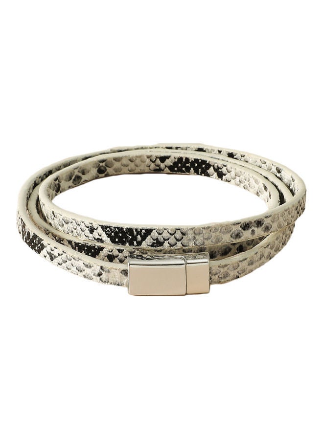 Snakeskin Faux Leather Band Cuff Bangle - Image 1