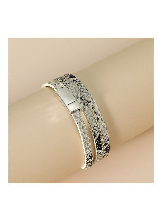 Snakeskin Faux Leather Band Cuff Bangle - Image 2