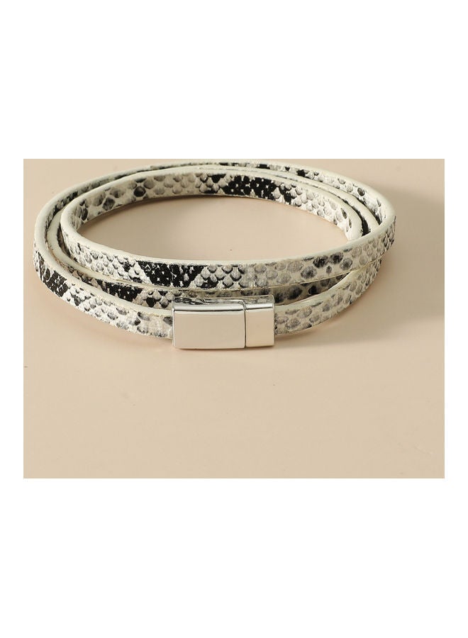 Snakeskin Faux Leather Band Cuff Bangle - Image 3