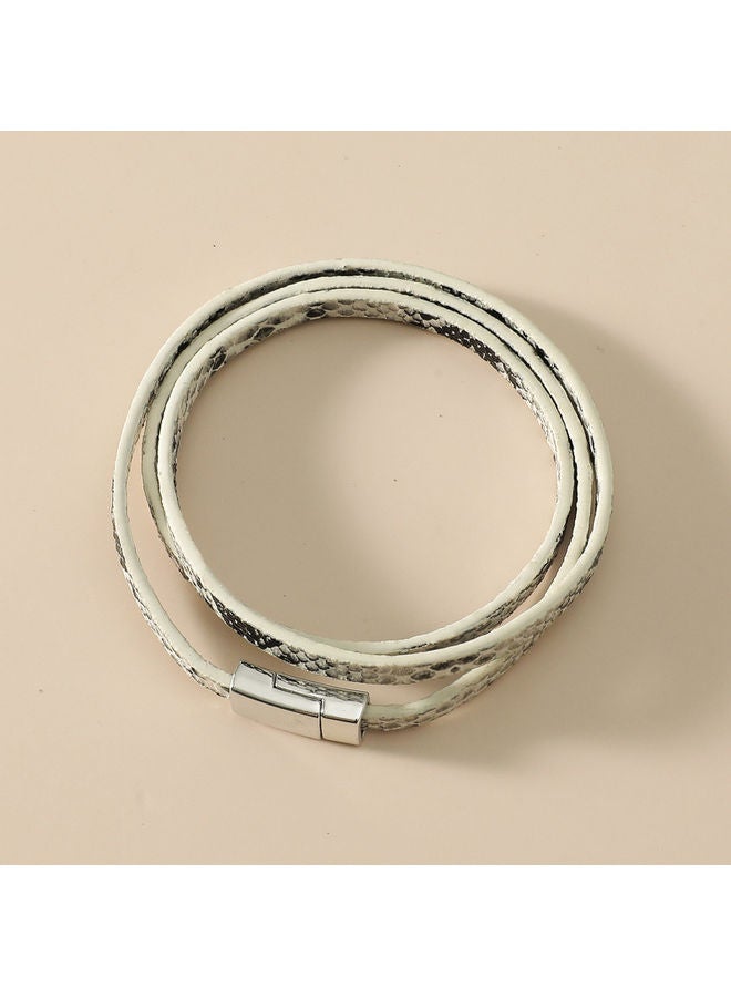 Snakeskin Faux Leather Band Cuff Bangle - Image 4