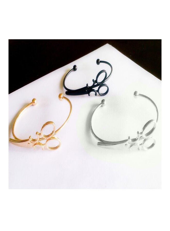 Generic - Cuff Bracelet Mini Scissors Charm Bangle - Image 1