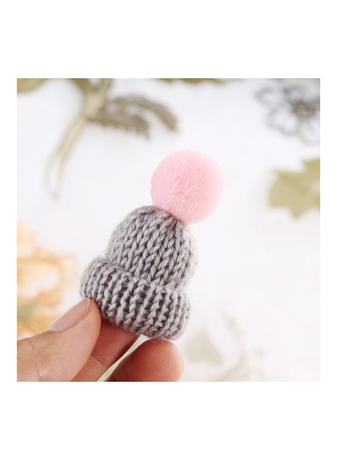 1-Piece Fashion Knitted Pom Hat Brooch Pin - Image 2