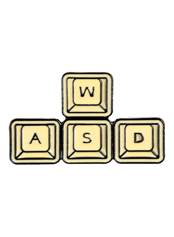 Funny WASD Gaming Keyboard Enamel Brooch Pin Unisex Denim Jacket Lapel Badge - Image 1