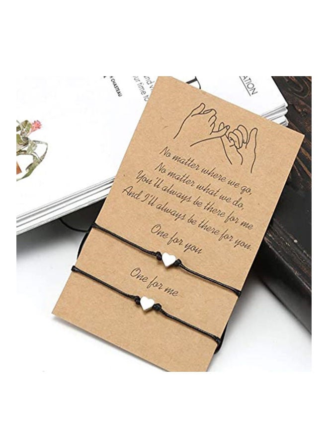 Simple Heart-shaped Wax Thread Bracelet