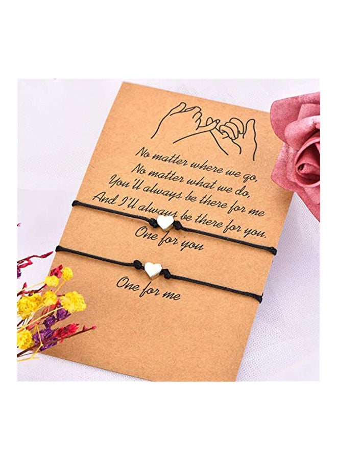 Simple Heart-shaped Wax Thread Bracelet