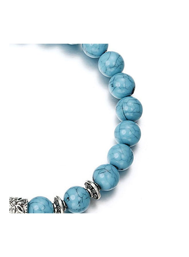 Generic - Elephant Charm Faux Turquoise Beaded Bracelet - Image 1