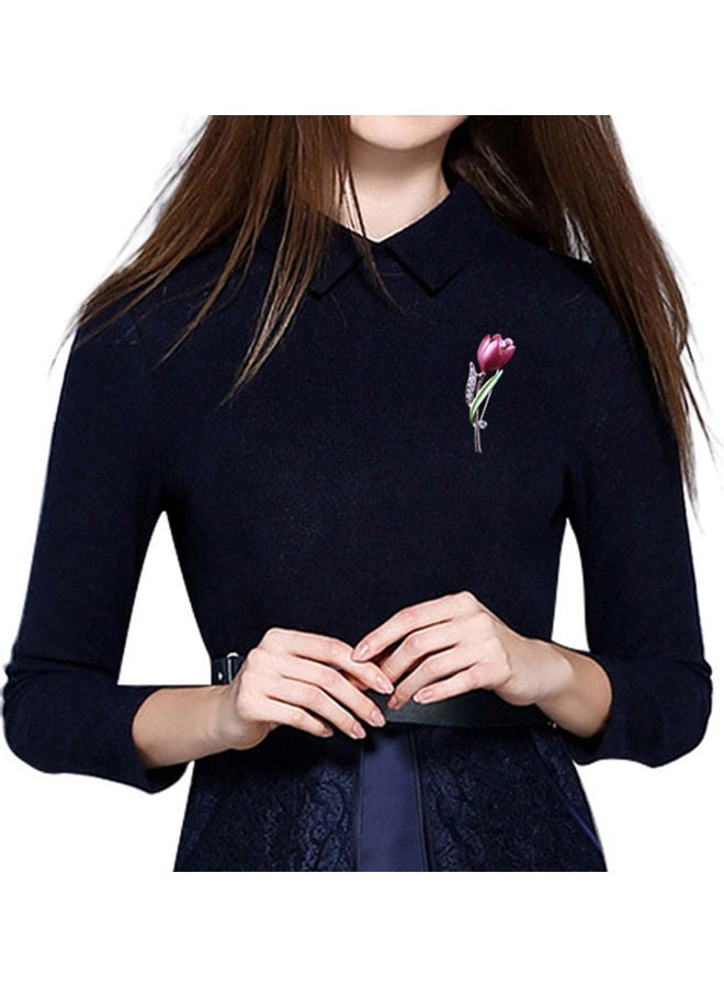 Generic - Women's Elegant Tulip Brooch Rhinestone Decoration Flower Pin - Image 1