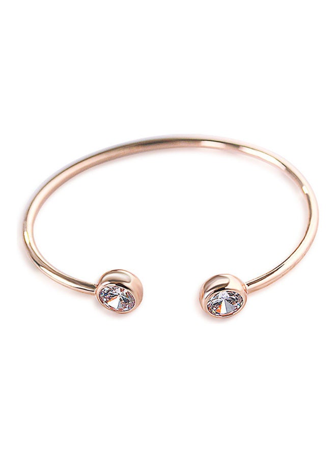 Cubic Zirconia Inlaid Cuff Bangle Open Bracelet