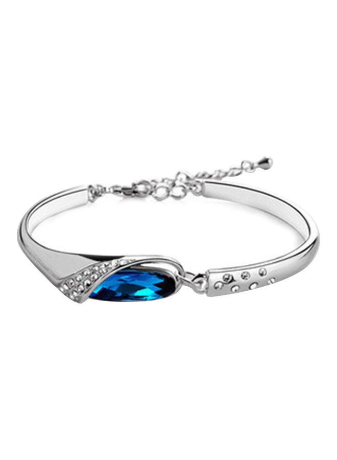 Elegant Glass Shoe Blue Rhinestone Charm Chain Bracelet - Image 1