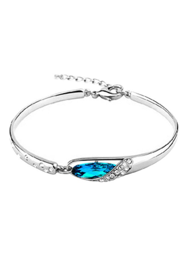 Elegant Glass Shoe Blue Rhinestone Charm Chain Bracelet - Image 5