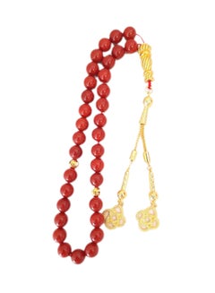 Rare Natural Coral 18k Gold Plated Prayer Beads - v1613287035/N44200231A_1