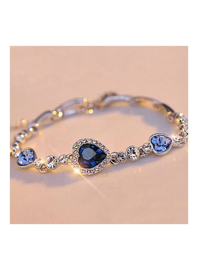 Rhinestone Stylish Alloy Heart Decoration Bracelet - Image 2