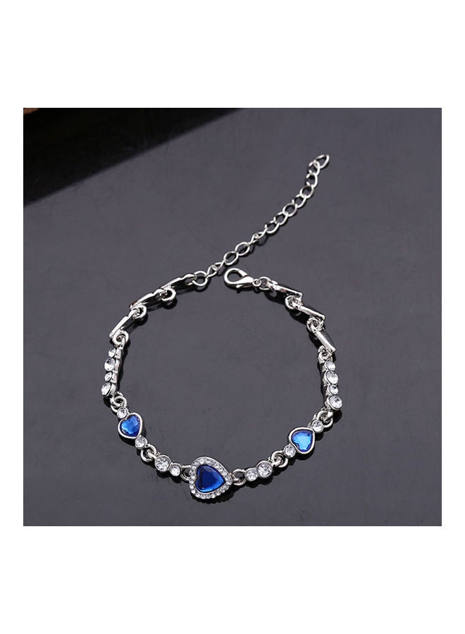 Rhinestone Stylish Alloy Heart Decoration Bracelet - Image 3