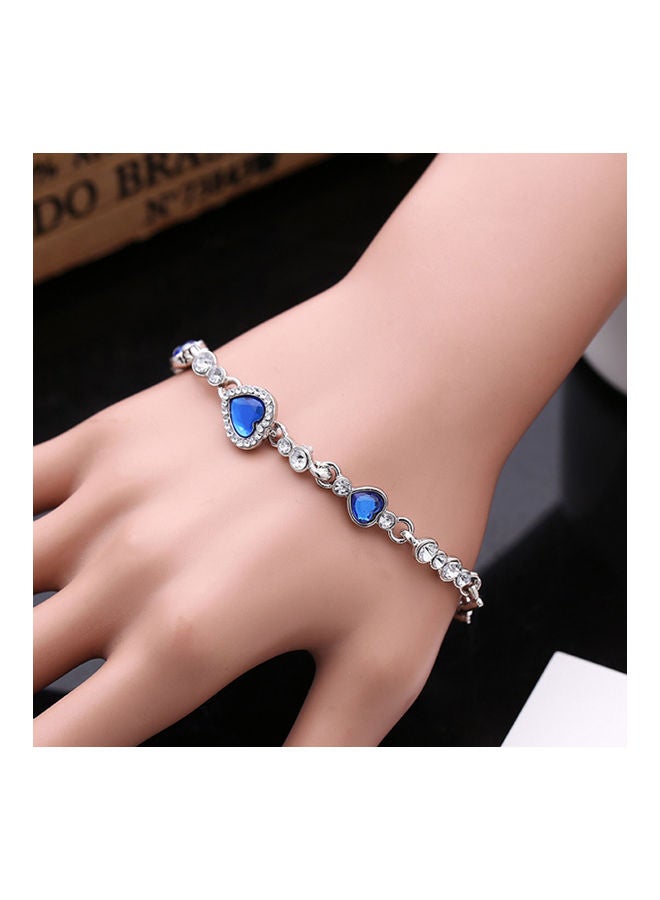 Rhinestone Stylish Alloy Heart Decoration Bracelet - Image 4