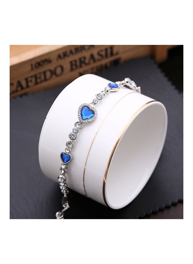Rhinestone Stylish Alloy Heart Decoration Bracelet - Image 5