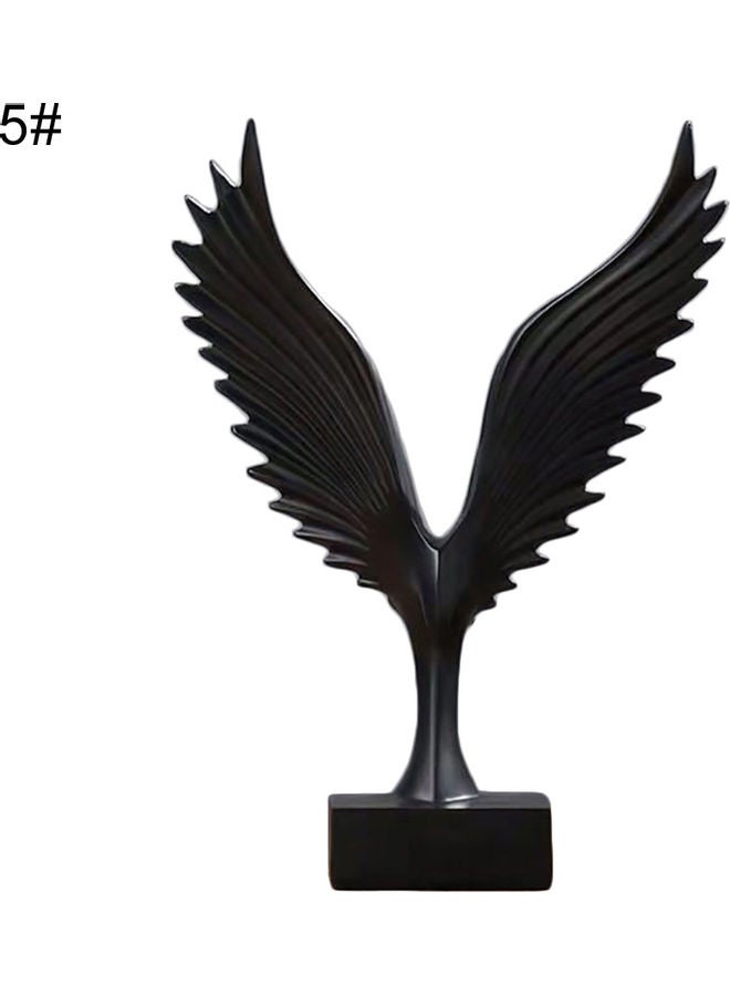 Abstract Open Wing Bird Model Black