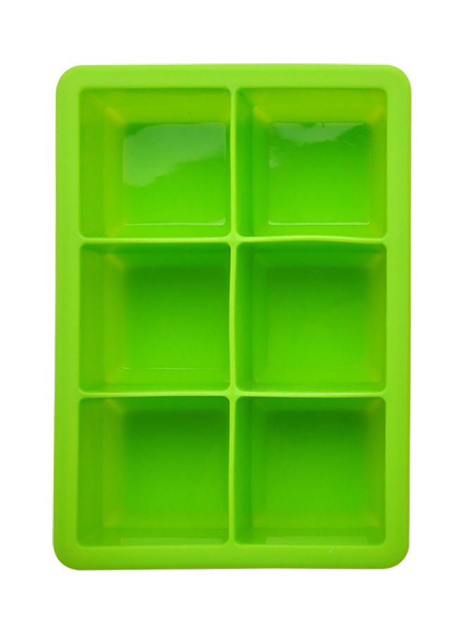 Generic - 6 Grids Silicone Ice Cube Making Tray Green 3.5x20.5x14cm - Image 1