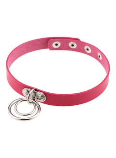 Adjustable Double Loop Faux Leather Choker Collar